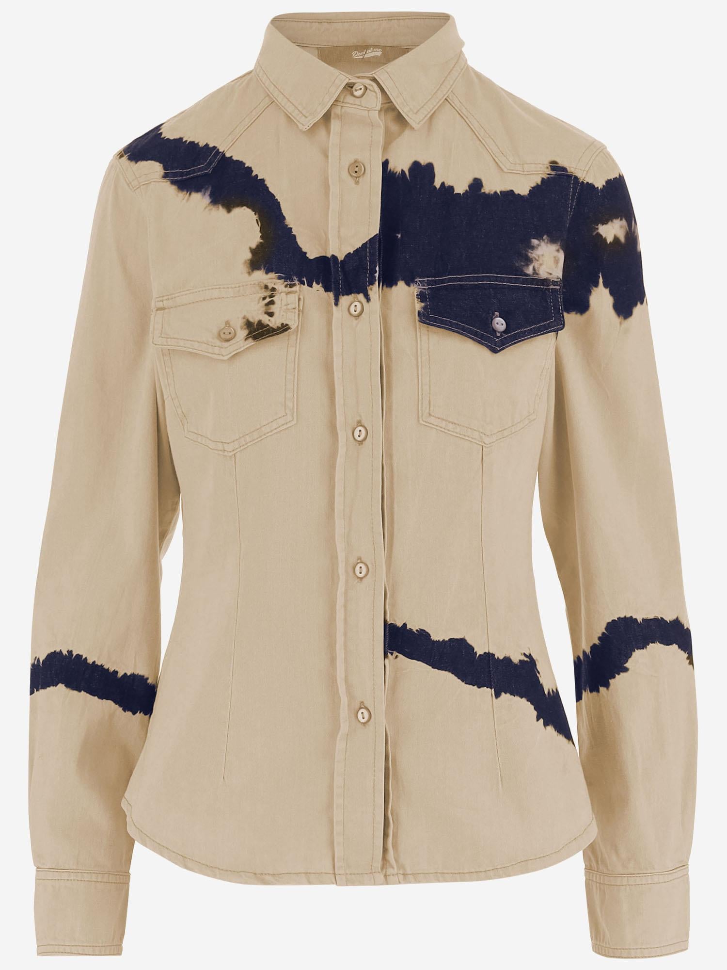 CAMICIA IN COTONE CON MOTIVO TIE-DYE DAM26TU5 BEIGE DONT @ ME 