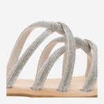 SANDALI IN PELLE CON STRASS TASO SILVER KIMA 