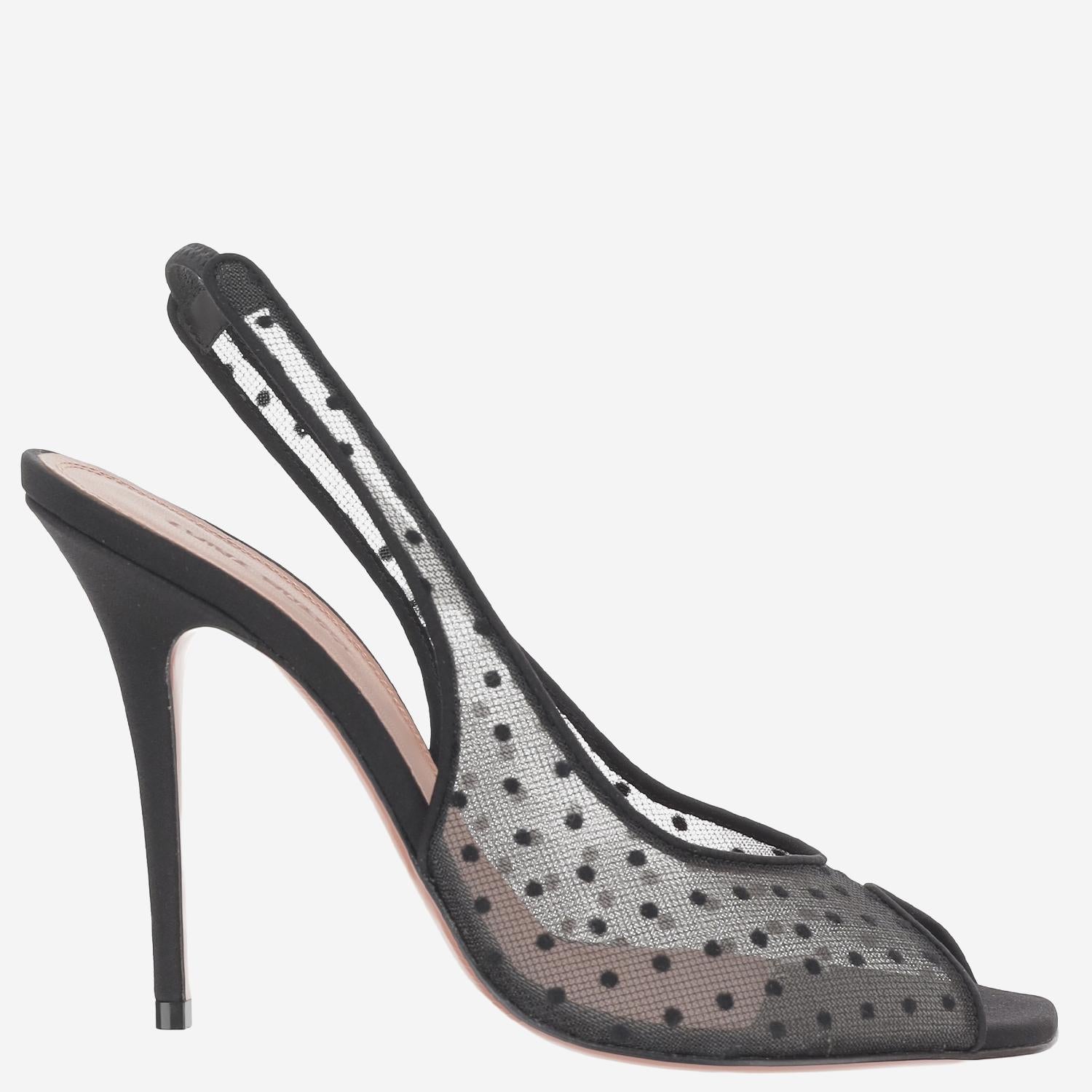 KRISTINA SLINGBACK IN TESSUTO KRISTINALACESLING BLACK AMINA MUADDI 