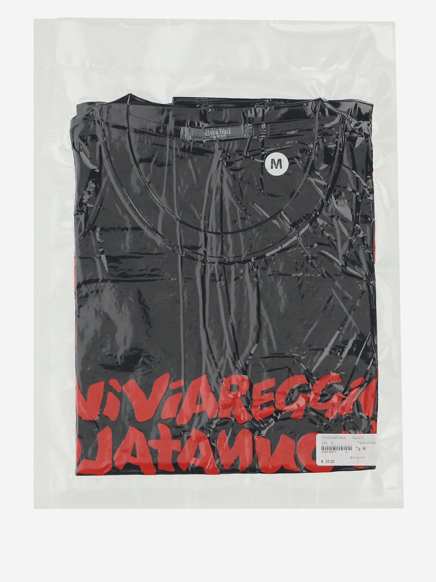 T-SHIRT STAMPA NATALE TSHIRTNATALE BLACK BINI SILVIA 