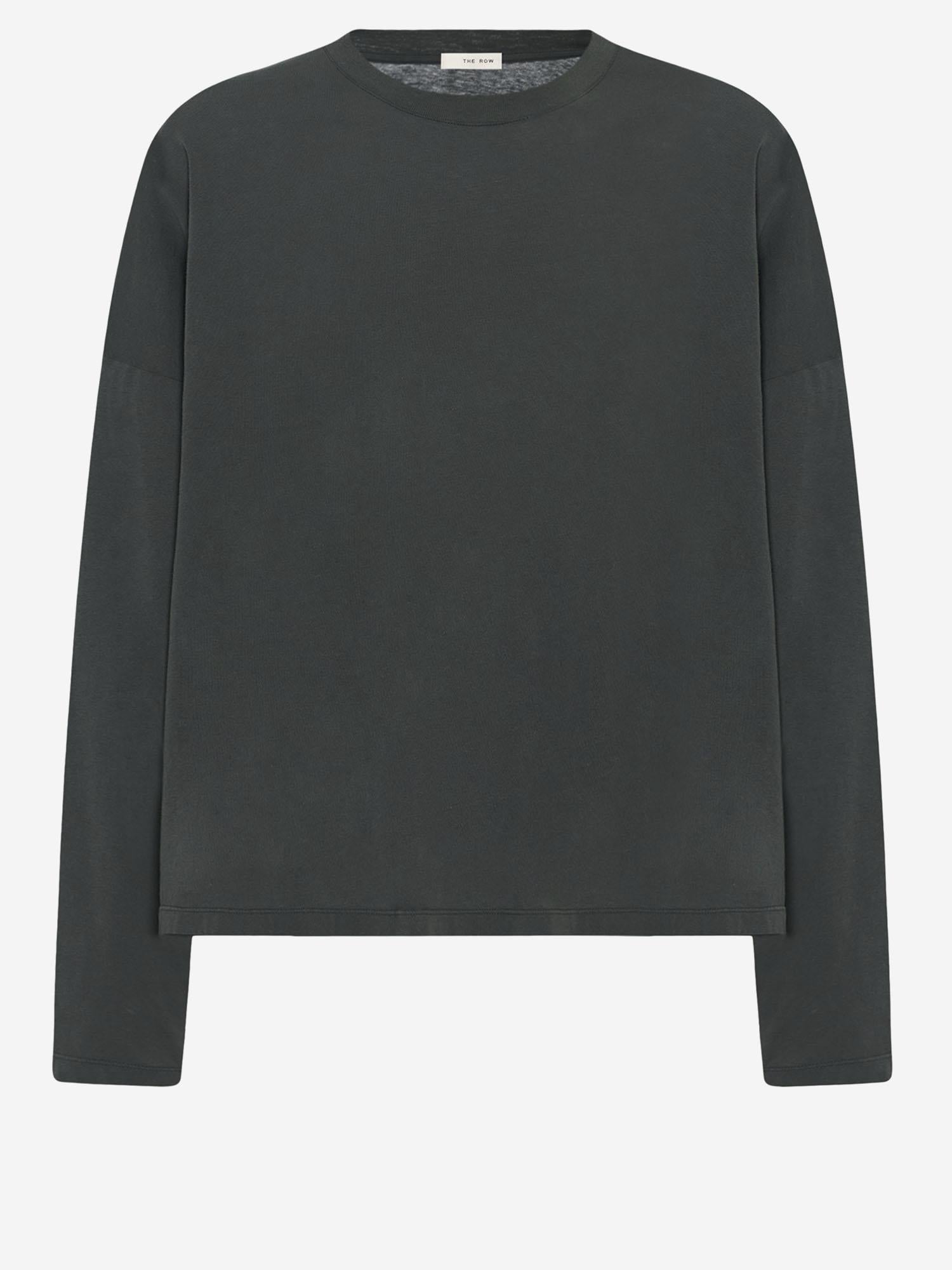 T-SHIRT A MANICHE LUNGE HARU IN COTONE 668K569 FBK THE ROW 