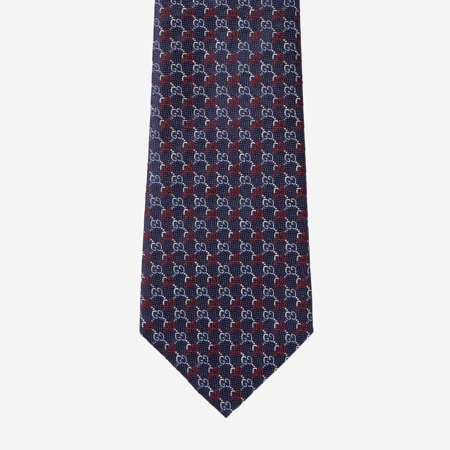 CRAVATTA IN SETA GG JACQUARD 853350 4E0094274 GUCCI 