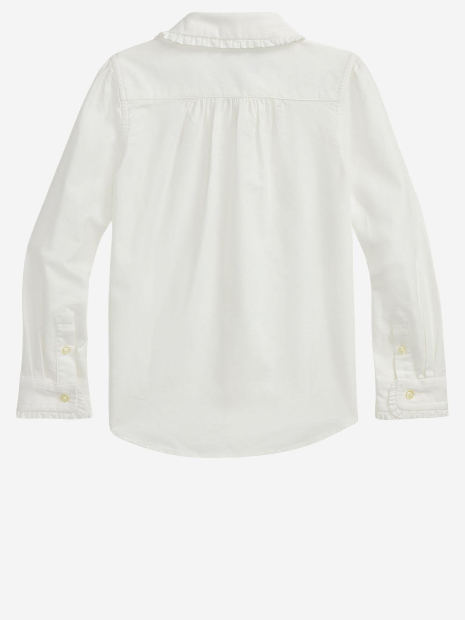 CAMICIA IN COTONE CON VOLANT 312929954 004 POLO RALPH LAUREN KIDS 