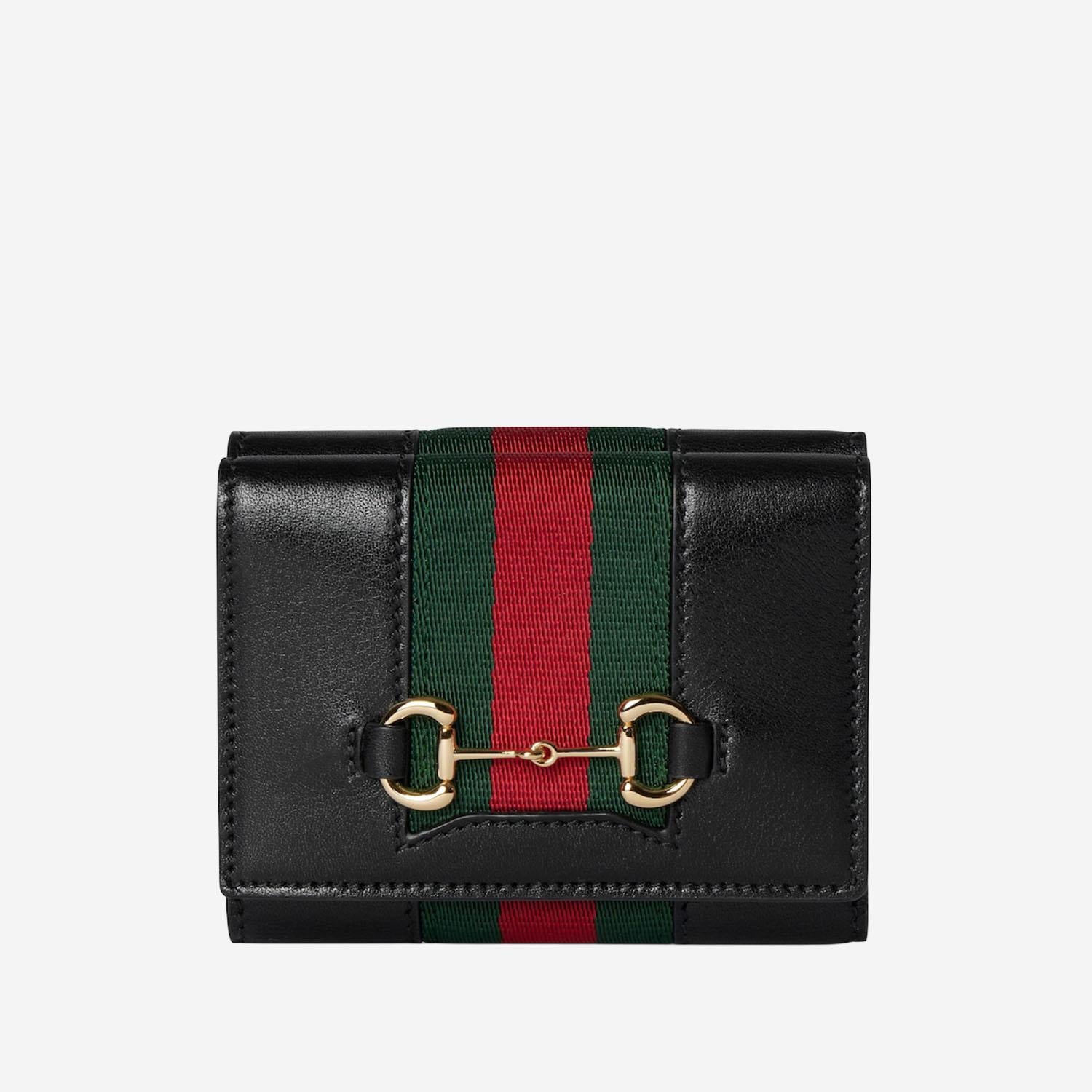 Portafoglio tri-fold Gucci Horsebit Web in pelle 867131 AAGF71053 GUCCI 