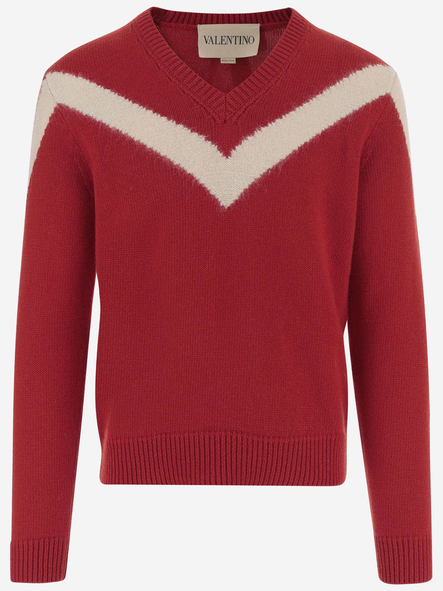 MAGLIONE IN LANA CON VLOGO SU FIOCCO SUL RETRO 7V0KC35Q B5GBRT VALENTINO 