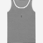 CANOTTA IN COTONE CON LOGO A RIGHE 832278 Y37ZN1077 SAINT LAURENT 