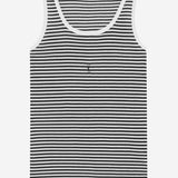 CANOTTA IN COTONE CON LOGO A RIGHE 832278 Y37ZN1077 SAINT LAURENT 