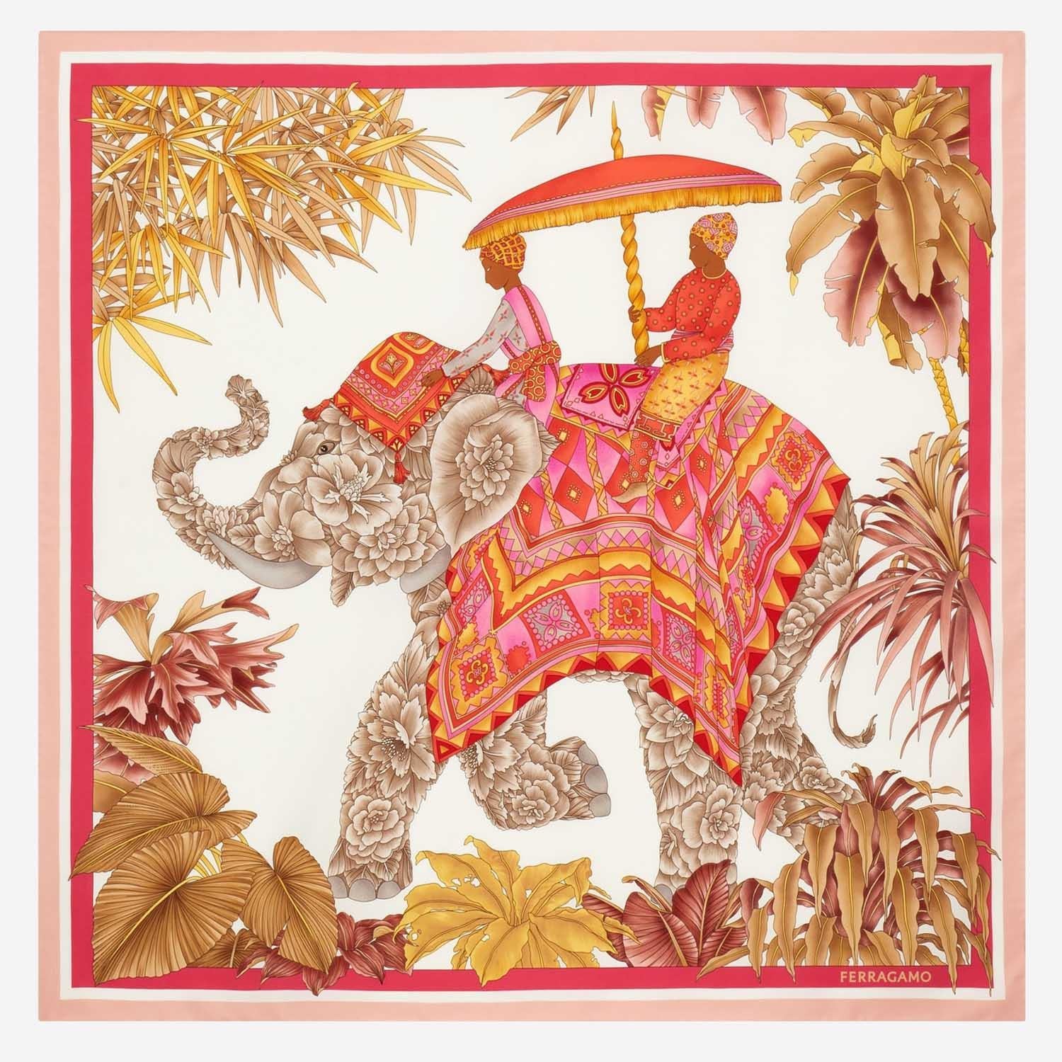 FOULARD IN SETA CON STAMPA INDIA 310233 002 SALVATORE FERRAGAMO 