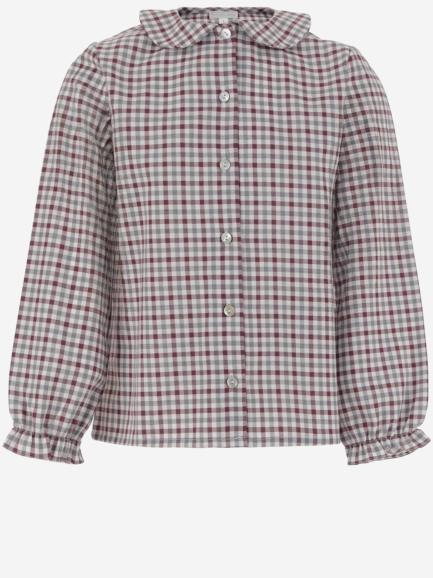 CAMICIA IN COTONE CON MOTIVO A QUADRI DIVA 36 NICOLETTA FANNA KIDS 