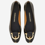 BALLERINE GANCINI IN PELLE 01K989 001 SALVATORE FERRAGAMO 
