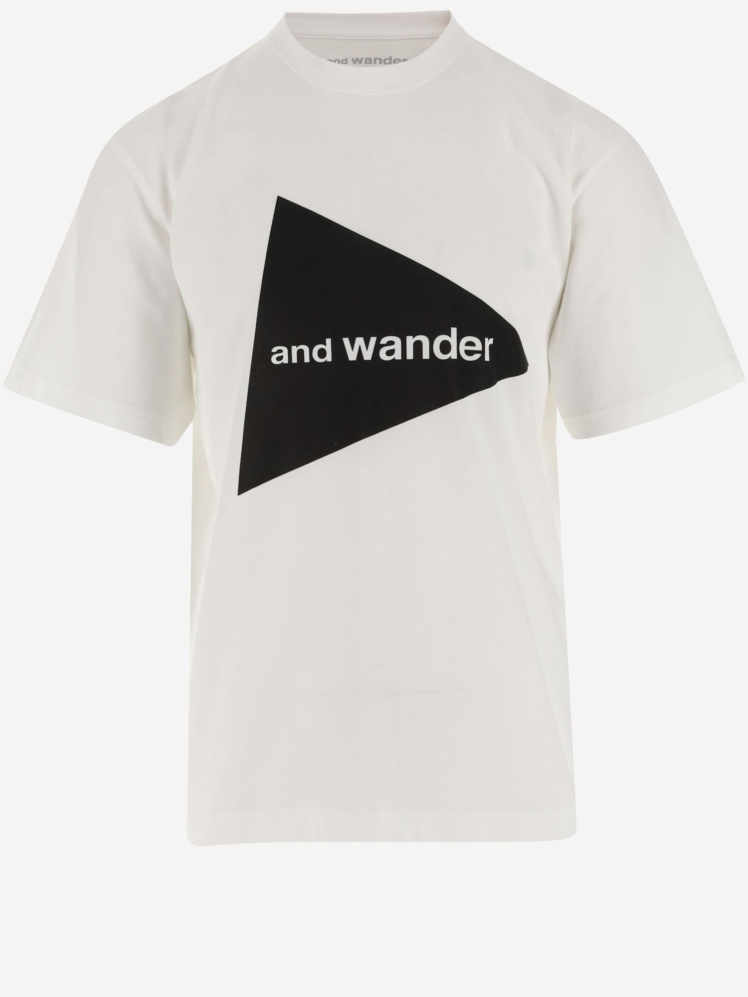 T-SHIRT IN MISTO COTONE CON LOGO 5746984076 030 AND WANDER 