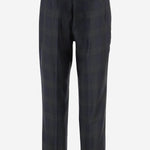 Pantaloni Angela in lana tartan con risvolto W25313 0390 SASUPHI 