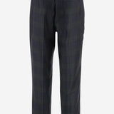 Pantaloni Angela in lana tartan con risvolto W25313 0390 SASUPHI 