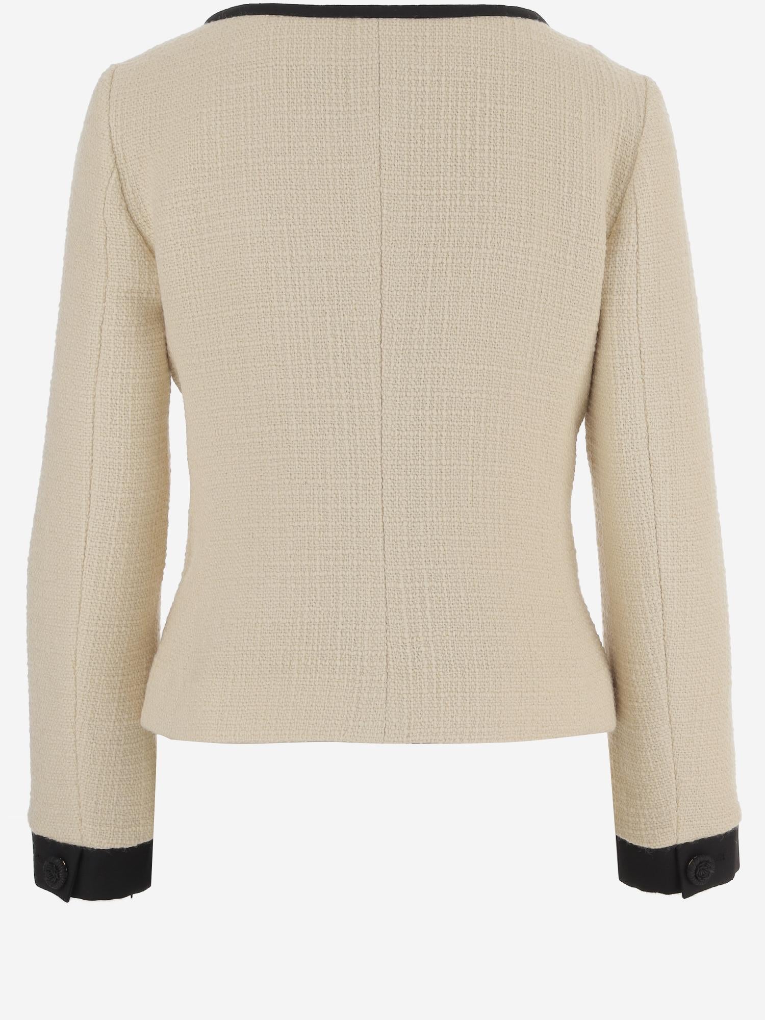 Giacca in Plain Wool Tweed 7B0CE4T5 90YDNG VALENTINO 