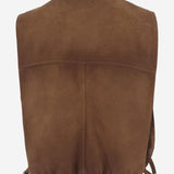 GILET IN PELLE SCAMOSCIATA CERATA MPT318 19MLF0046 MIU MIU 