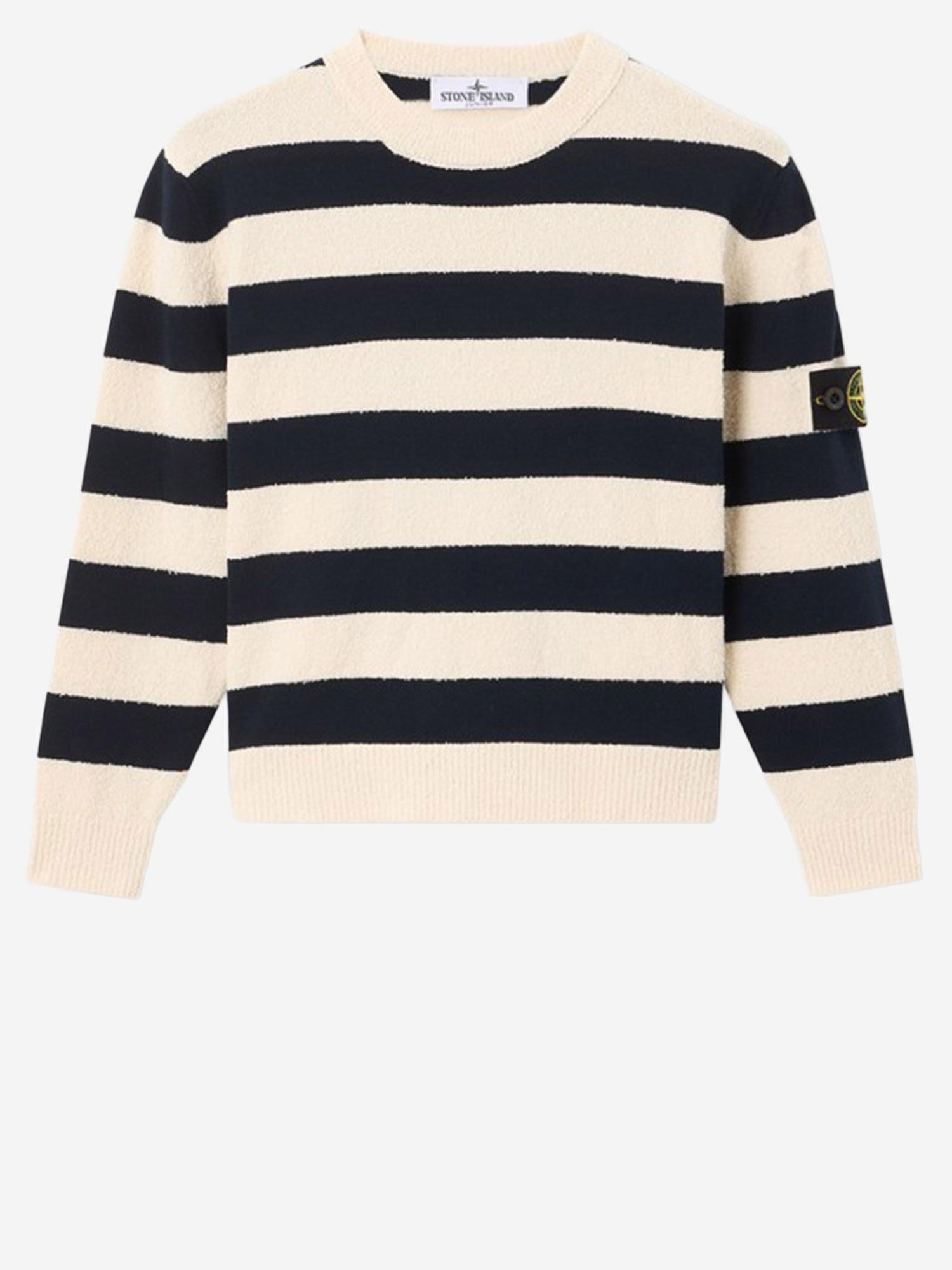 MAGLIONE IN MISTO COTONE A RIGHE 5100011 S0M11V0028 STONE ISLAND KIDS 