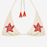 TOP BIKINI GUIANA CON STELLE MARINE IN PERLINE GUIA003 08584L MC2 SAINT BARTH 