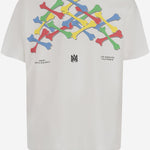 T-SHIRT IN COTONE CON STAMPA E LOGO AKJYTE 1036Ivory AMIRI KIDS 