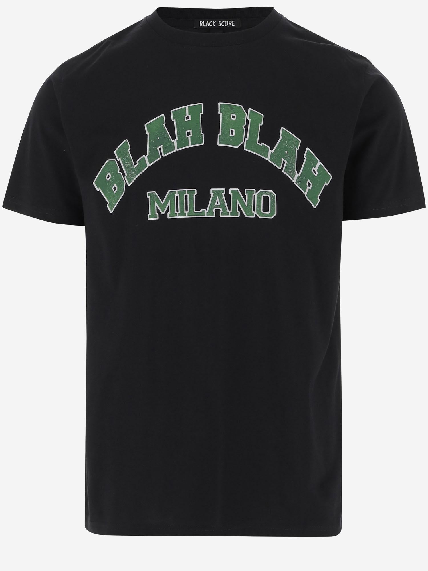 T-SHIRT IN COTONE CON STAMPA BSMCCBLAH BLACK BLACK SCORE 
