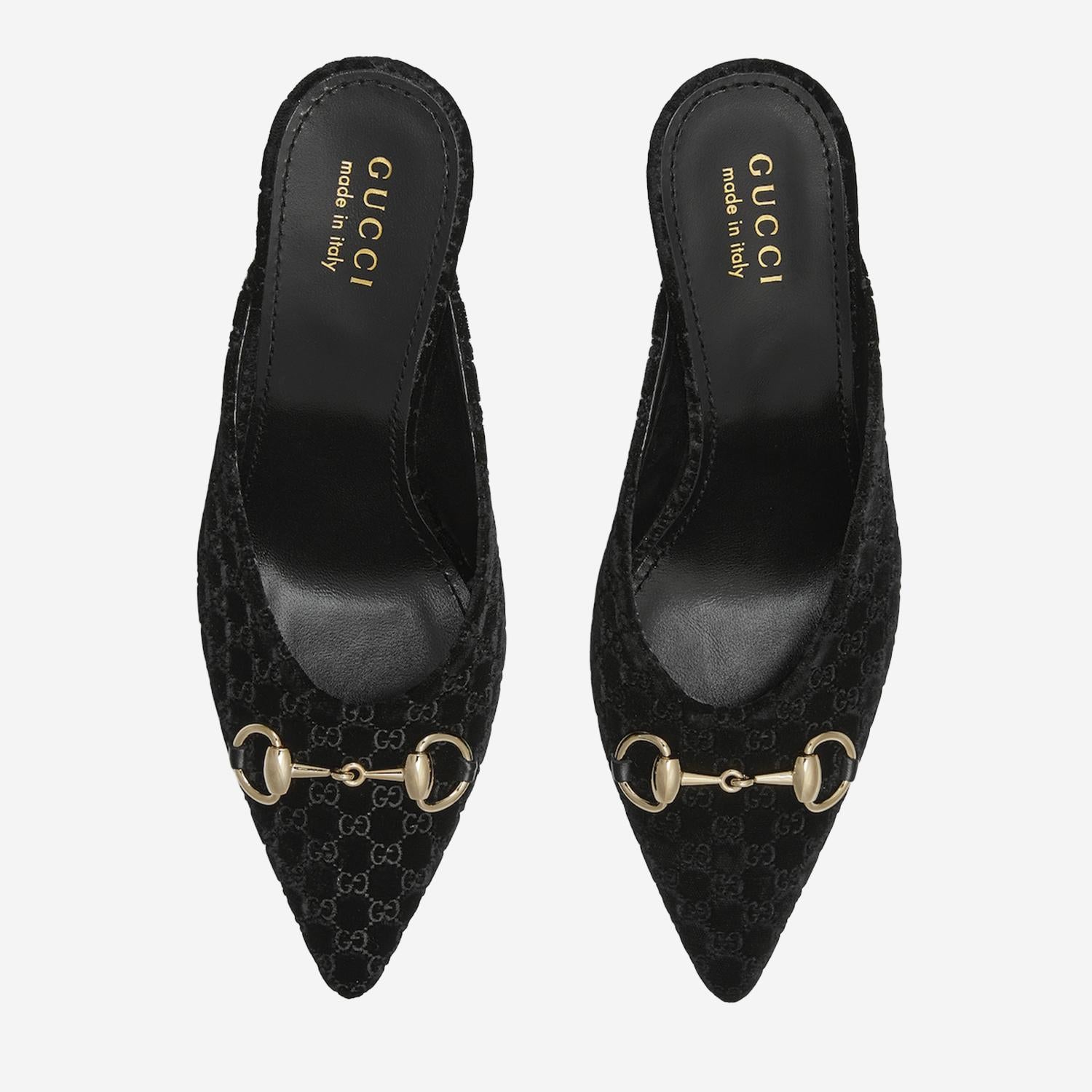 Sabot in velluto con Morsetto dorato 835739 FAETG1000 GUCCI 