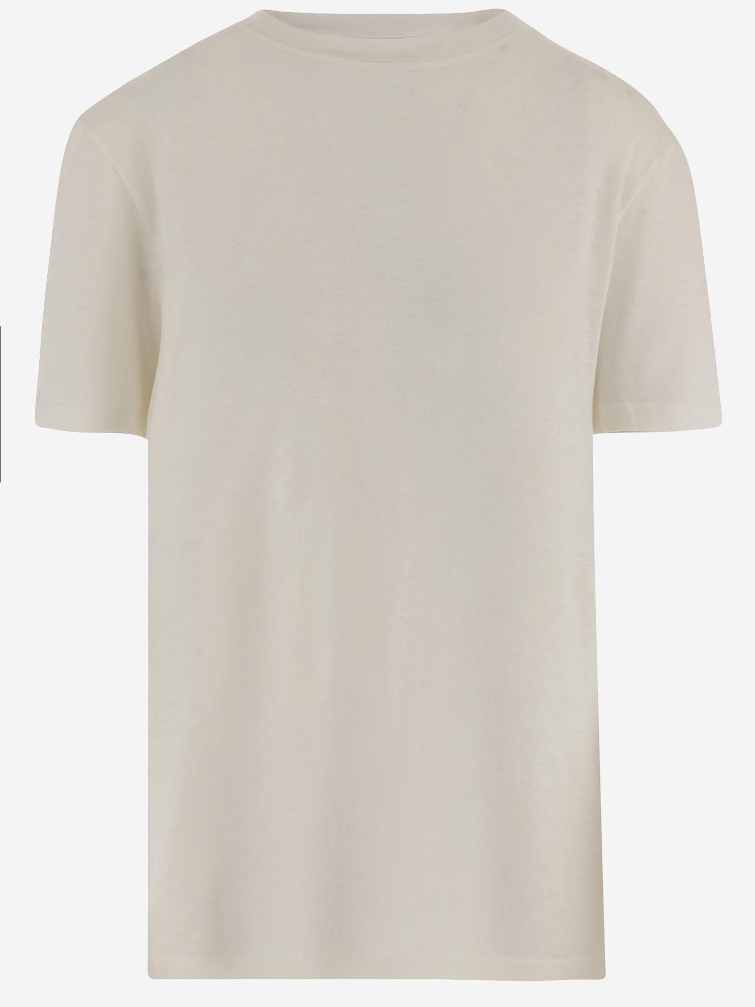 T-SHIRT SERATA IN COTONE E CASHMERE 10491K705 WHT THE ROW 