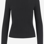 maglia in misto cotone stretch V114684782 001BLK VINCE 
