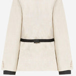 GIACCA IN LINO CON PROFILI A CONTRASTO MXSNEUTRO 002 MAX MARA 