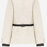 GIACCA IN LINO CON PROFILI A CONTRASTO MXSNEUTRO 002 MAX MARA 