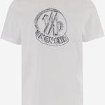 T-SHIRT IN COTONE CON STAMPA LOGO 8C00035 89AUG00A MONCLER 