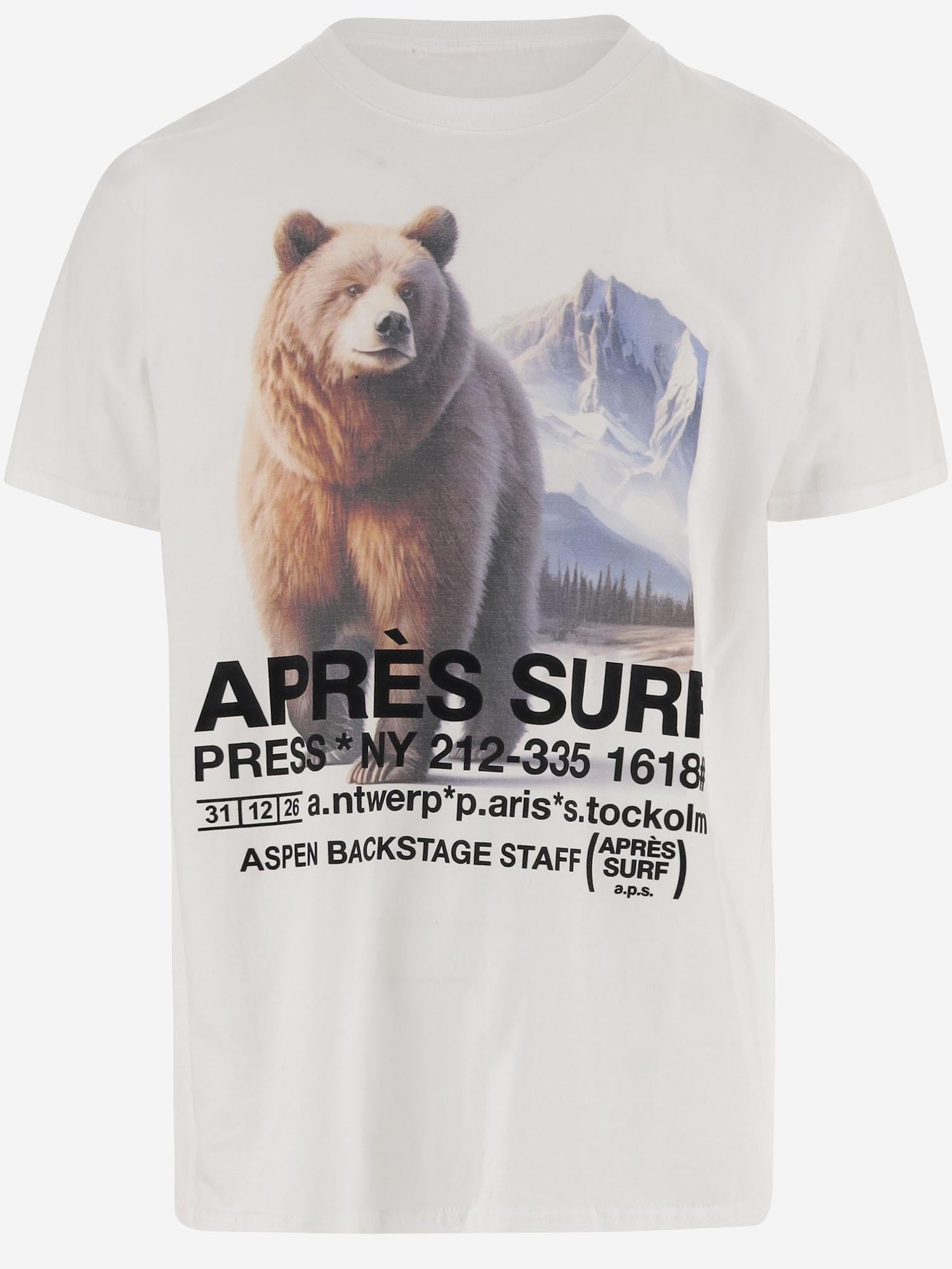 T-SHIRT IN COTONE CON STAMPA GRAFICA 63MYMOUNTAINT-SHIRT WHITE APRES SURF 