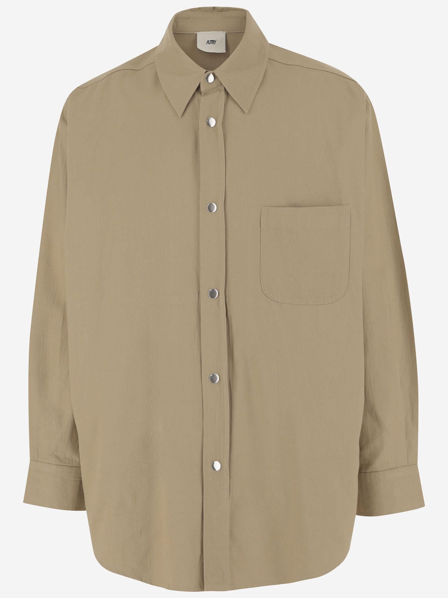 CAMICIA IN COTONE CON LOGO OJPXC7CT COTTONSAND AUTRY 