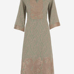 Abito lungo fantasia in misto cotone 15107 N299OLIVE NEMA 