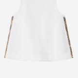 TOP IN COTONE CON FINITURE CHECK 8117437 WHITE BURBERRY KIDS 