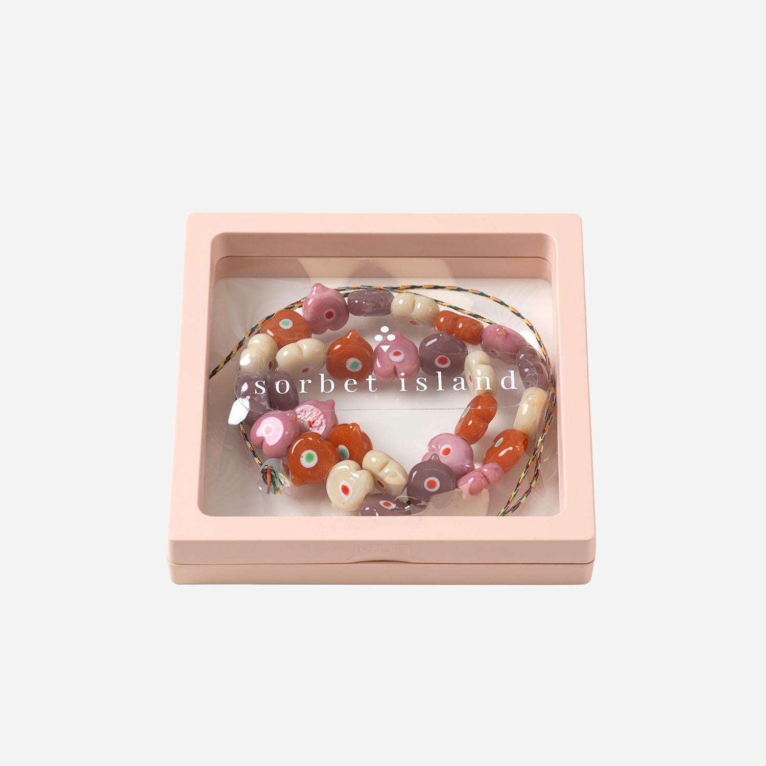 Collana con perle in vetro a forma di cuore MIXEDGLASSBEAD MULTIHEARTHEAD SORBET ISLAND 
