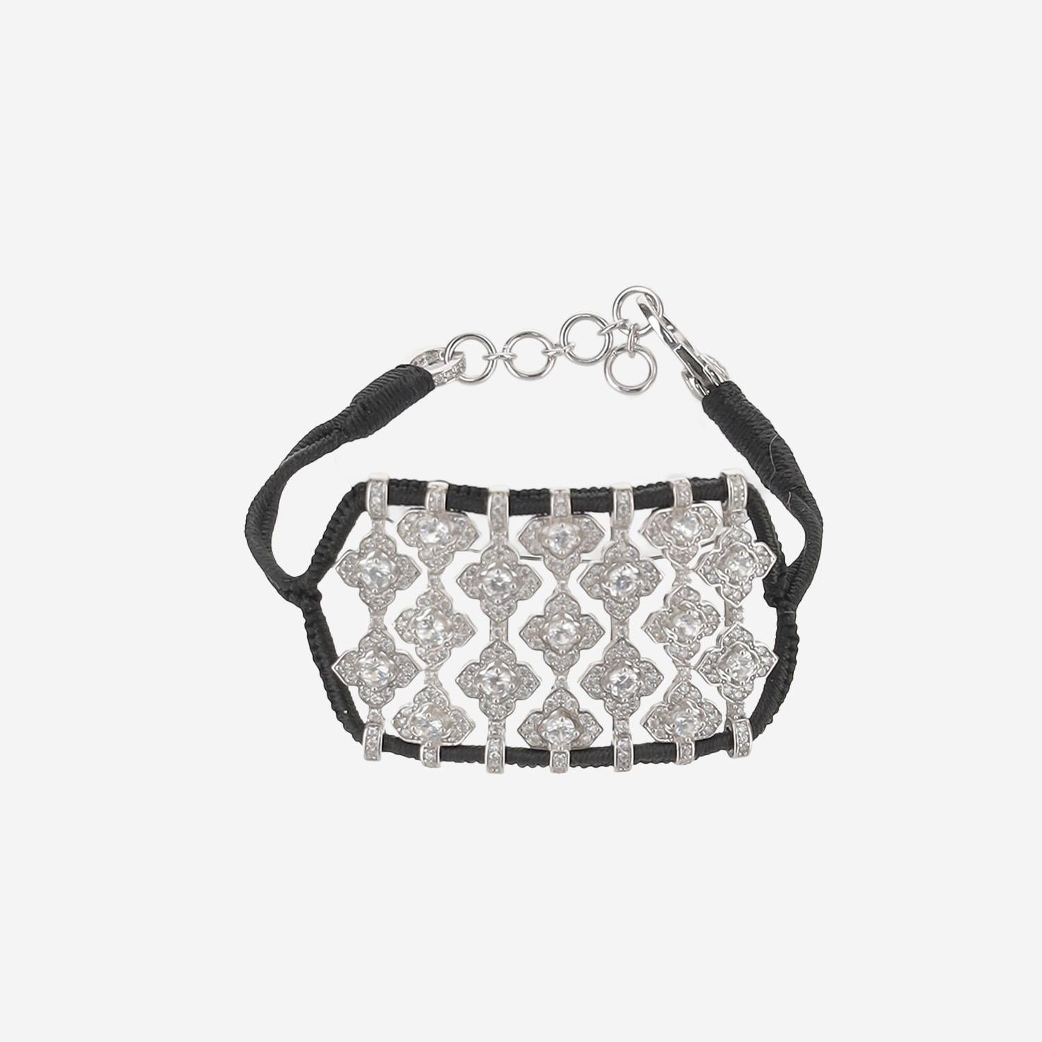 BRACCIALE ARGENTO CON DETTAGLIO GEOMETRICO BRASILIA CHOCO SILVIA BINI GIOIELLI 