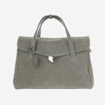 BORSA VIRGINIA IN PELLE SCAMOSCIATA VIRGINIA SMOKYGREEN FRANZI MILANO 