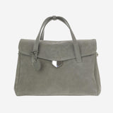 BORSA VIRGINIA IN PELLE SCAMOSCIATA VIRGINIA SMOKYGREEN FRANZI MILANO 