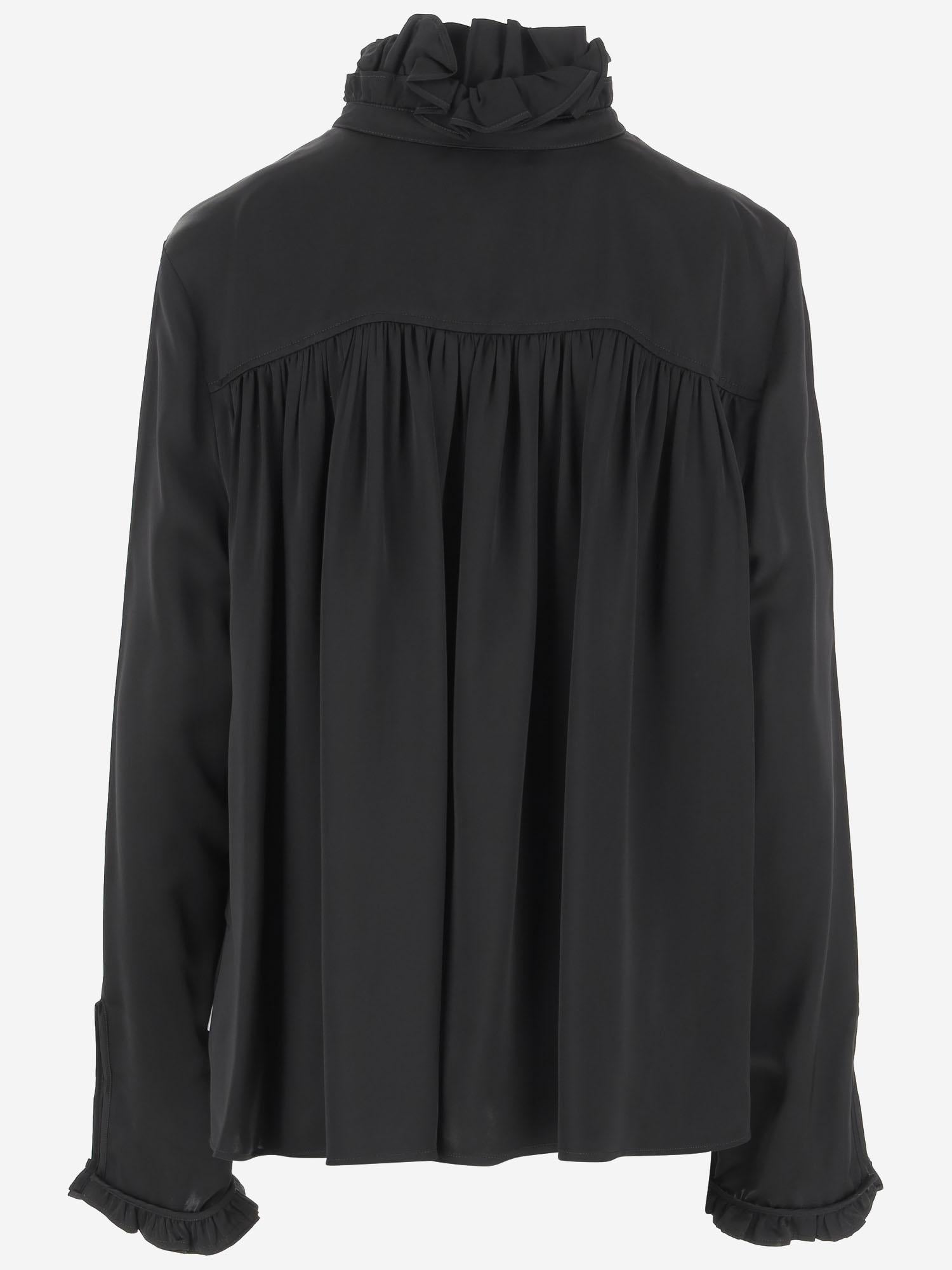 CAMICIA IN VISCOSA CON VOLANT J01DL0163 J65022001 JIL SANDER 