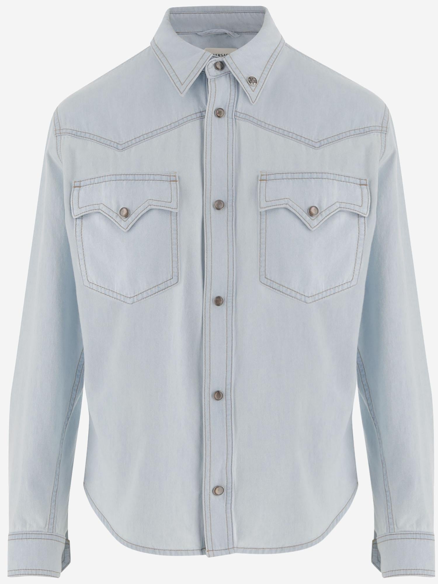CAMICIA IN DENIM CHAMBRAY 1024560 1A178721DA50 VERSACE 