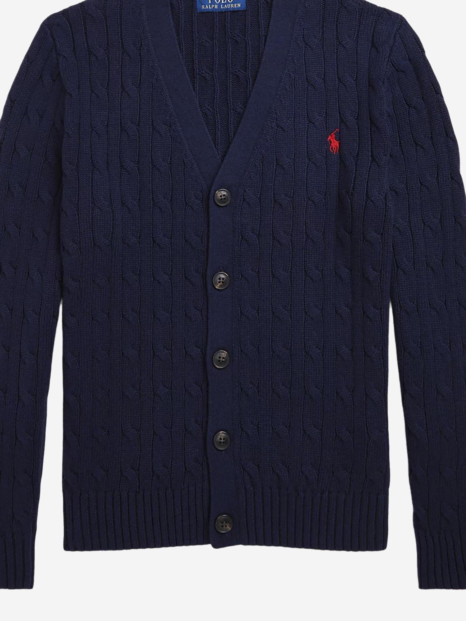 CARDIGAN IN COTONE CON LOGO 322925717 006 POLO RALPH LAUREN KIDS 