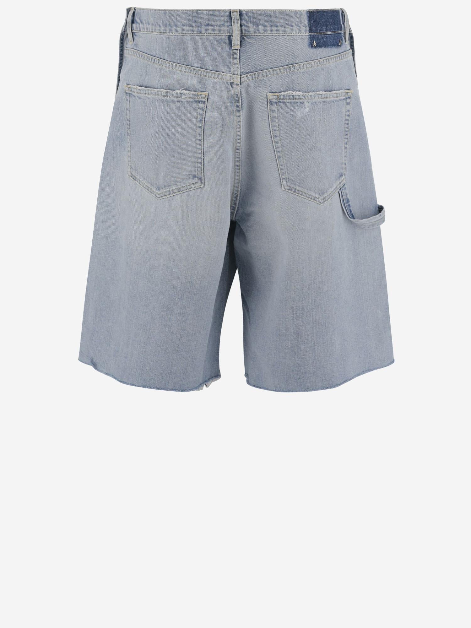 PANTALONI CORTI IN COTONE CON EFFETTO LIVED-IN GMP02080P001850 50134 GOLDEN GOOSE 