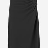 GONNA HEVIRA IN COTONE CON DRAPPEGGIO LATERALE 011116 2603900 DRIES VAN NOTEN 