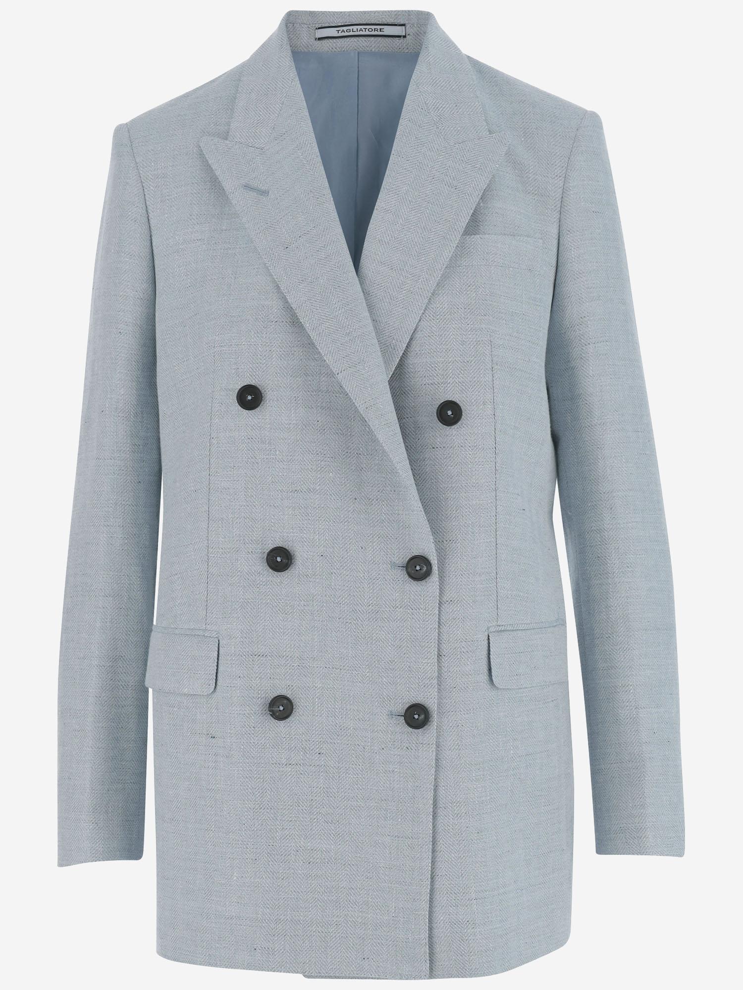 Giacca doppiopetto in misto lino JJASMINE10B 520142EI827 TAGLIATORE 