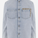 Camicia in denim délavé con inserto GG 835220 XDDCY4452 GUCCI 
