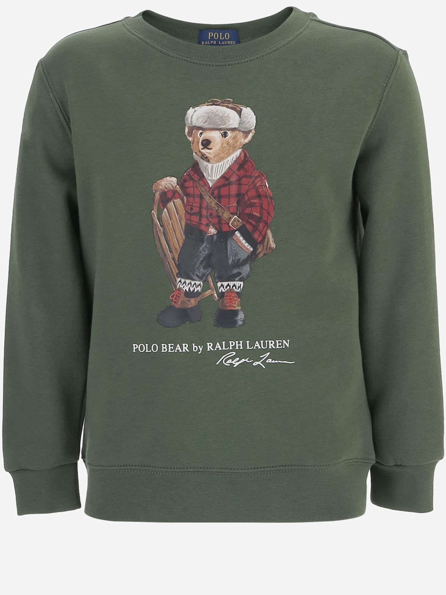 FELPA IN COTONE CON STAMPA POLO BEAR 322981261 001 POLO RALPH LAUREN KIDS 