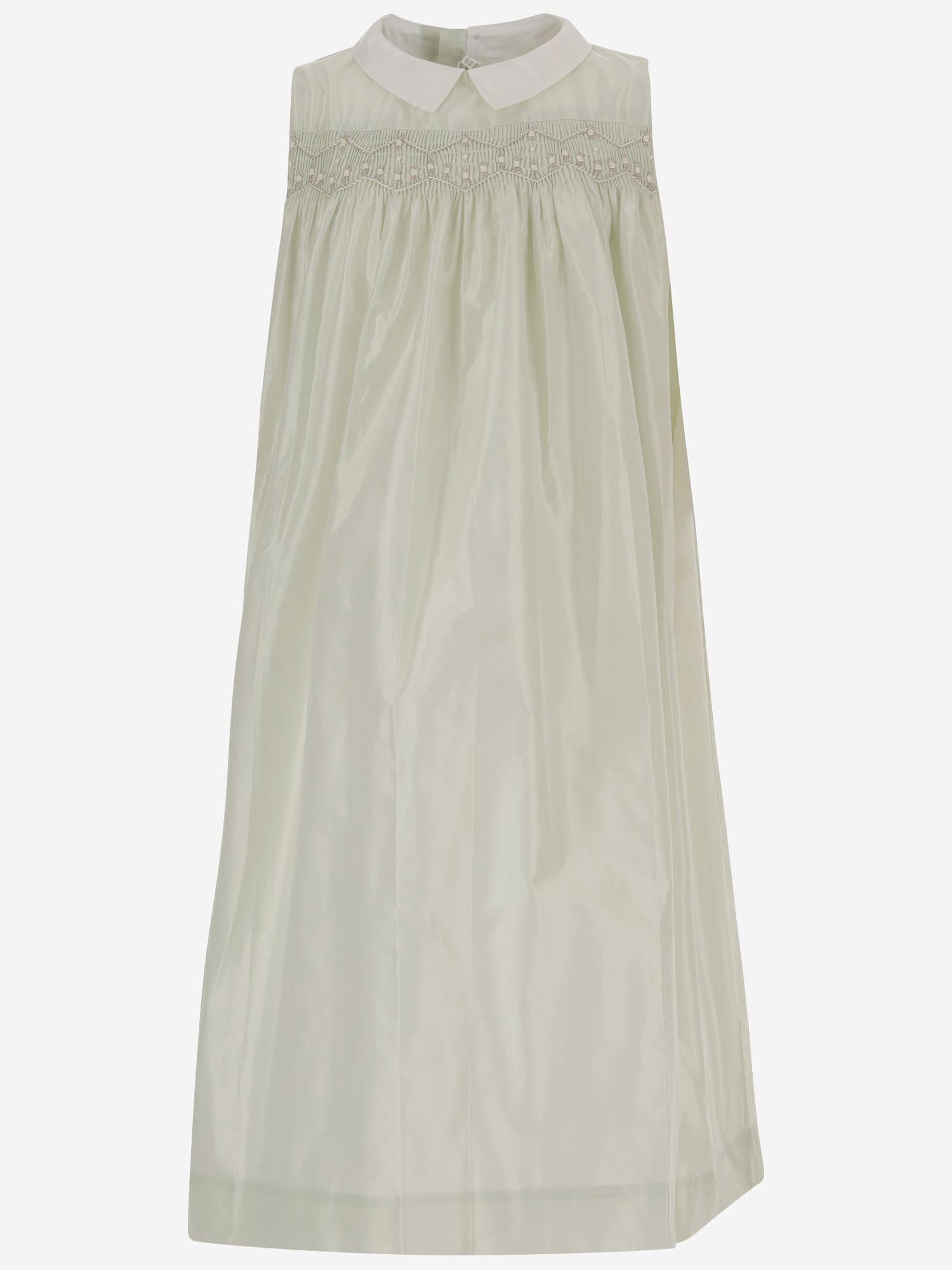 ABITO SENZA MANICHE IN SETA CON RICAMO SMOCK S06GDRW00017 147B BONPOINT KIDS 