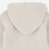 CARDIGAN IN LANA E ACRILICO 25W076 ECRU 1+ IN THE FAMILY KIDS 