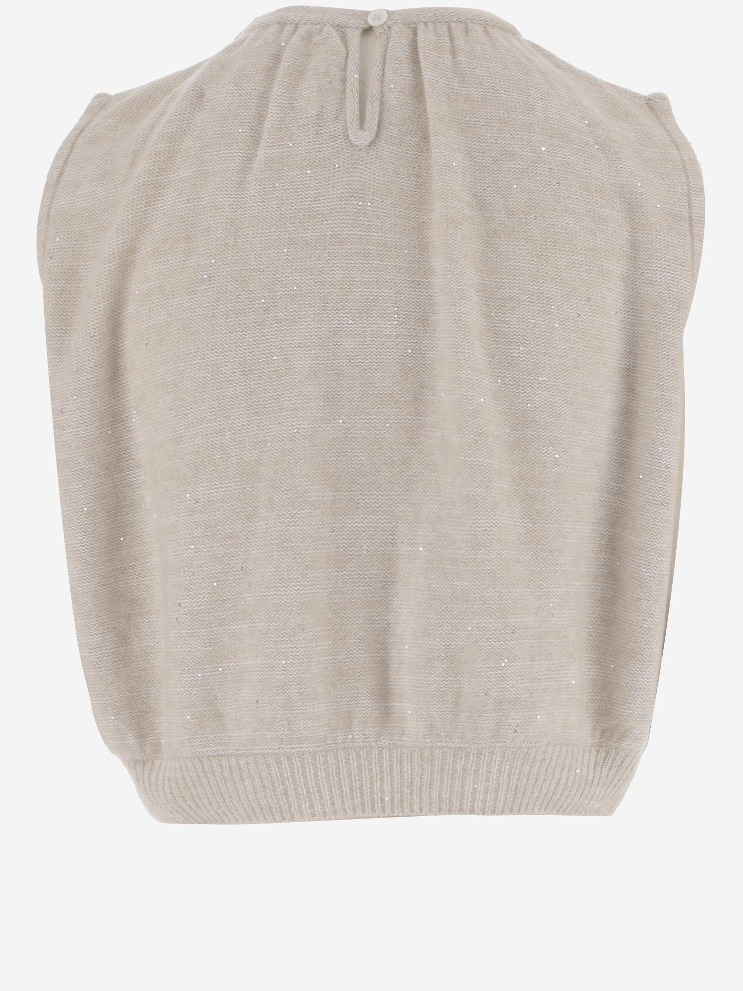 TOP SENZA MANICHE CON PAILLETTES KNVS2664 263 ARCH4 