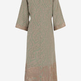 Abito lungo fantasia in misto cotone 15107 N299OLIVE NEMA 