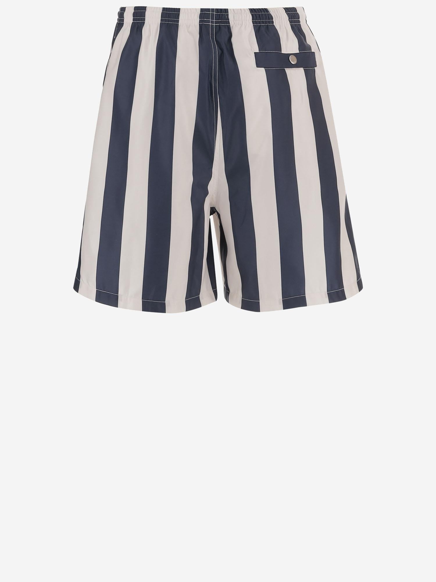 SHORTS DA BAGNO LUNGHI A RIGHE HBW316AW0027 A027 AMI 